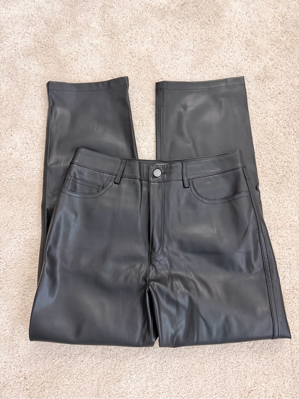 Mango Black Faux Leather Pants